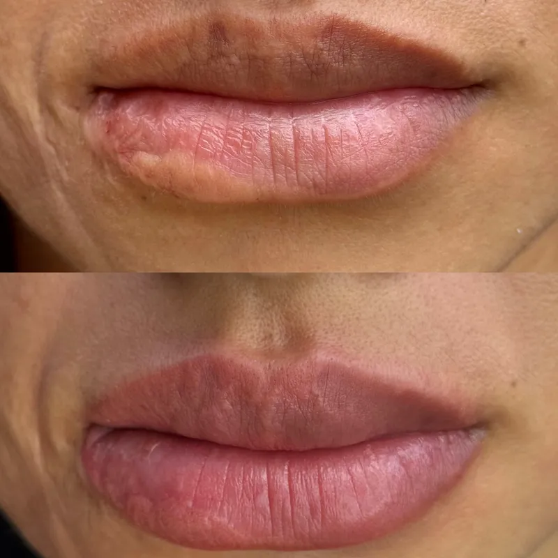 Resultado de micropigmentación de labios de Carolina Zarate